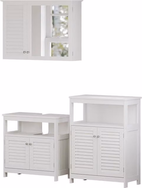 Set di mobili da bagno Riad Bianco 3 pezzi Vicco