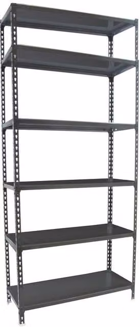 Scaffale in metallo Simon Rack con 6 ripiani colore antracite L: 120 cm, P: 50 cm, H: 250 cm