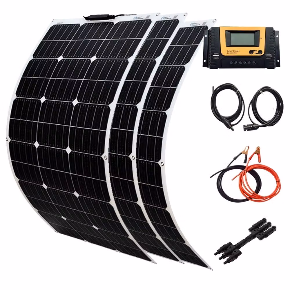 Set di pannelli solari flessibili, alta efficienza del 21,8%, opzioni di potenza multiple (100W/200W/300W), set di pannelli solari da 300W