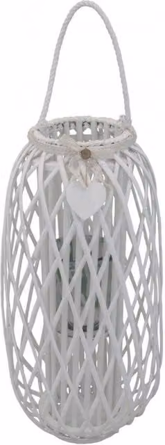 Lanterna Caroline in Vimini Bianco