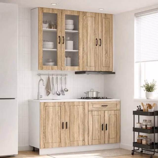 Unità Cucina PORTO 4 pz Rovere Sonoma Legno ingegnerizzato 3438347