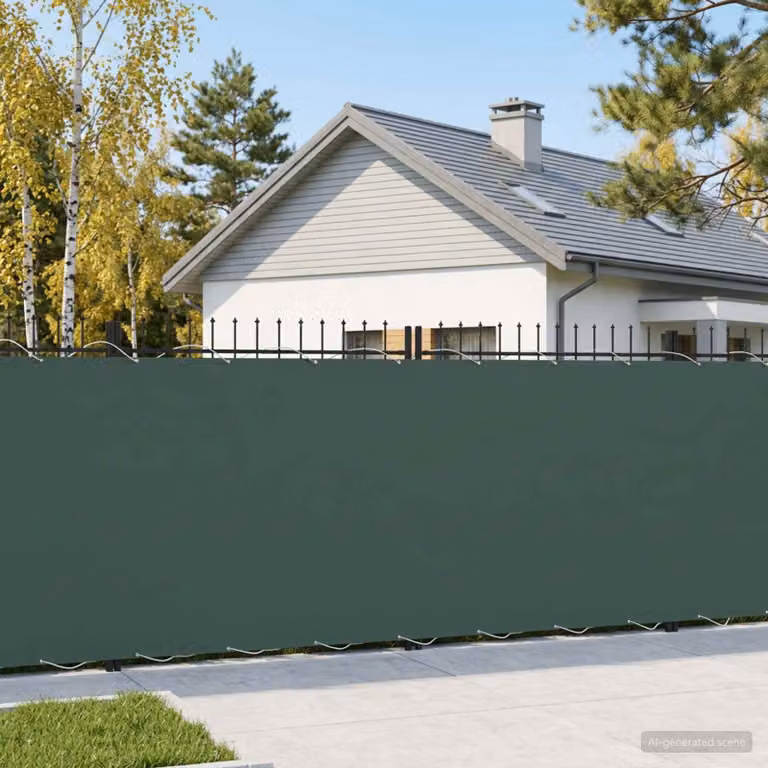 Schermo di privacy per balcone vidaXL in poliestere verde petrolio L: 600 cm, H: 200 cm