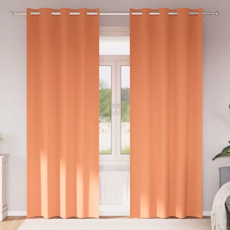 Set di 2 tende blackout vidaXL con anelli, colore terracotta, L: 140 cm, H: 260 cm