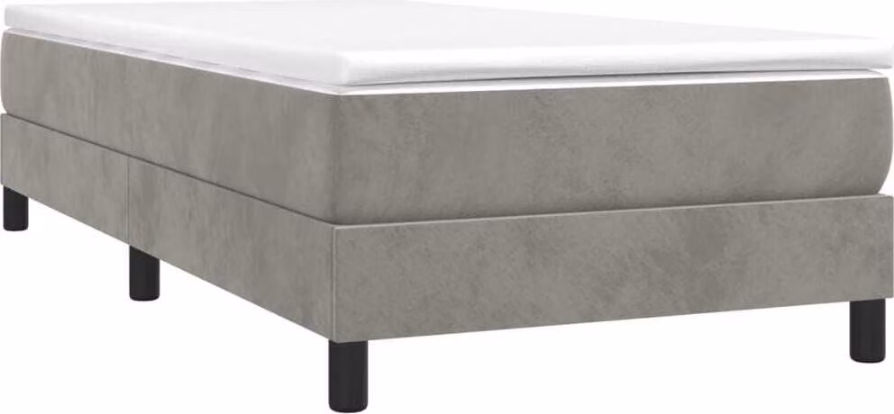 Struttura Letto a Rete a Molle Grigio Chiaro 100x200 cm Velluto