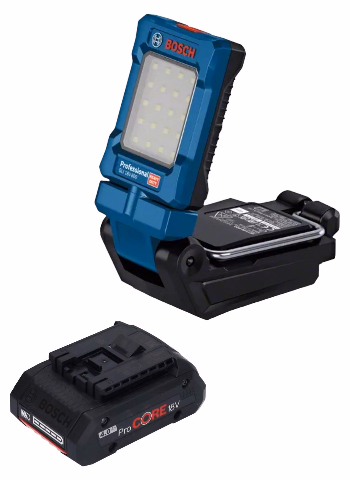 Bosch GLI 18V-800 Lampada professionale a batteria 18 V 800 lm + 1x batteria ricaricabile ProCORE 4,0 Ah - senza caricabatterie
