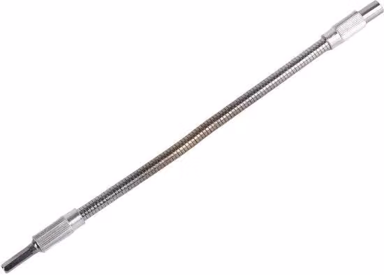 Cacciavite con prolunga flessibile in metallo - 1/4 di pollice - Lunghezza 400 mm - Prolunga flessibile - Ideale per raggiungere punti difficili - Materiale: metallo - Lunghezza: 400 mm