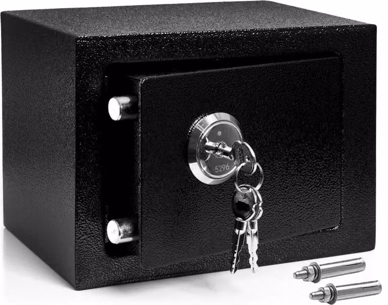 Cassaforte per chiavi in metallo nero, di alta sicurezza