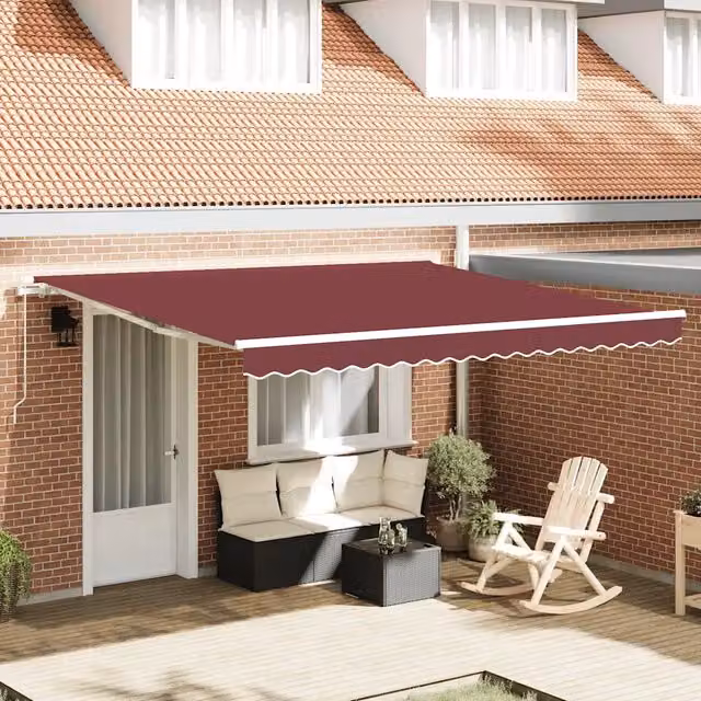 Tenda da Sole Retrattile Manuale Bordò 400x300 cm 3215225