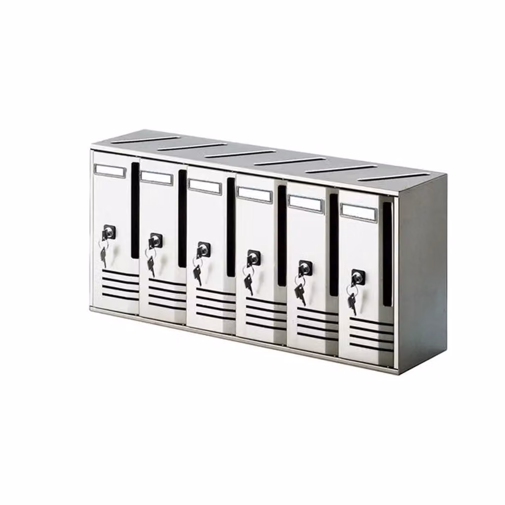 Cassetta Postale Condominiale Alubox a 6 Posti in Alluminio Argento L: 62 cm, H: 30 cm, P: 17,5 cm – 2