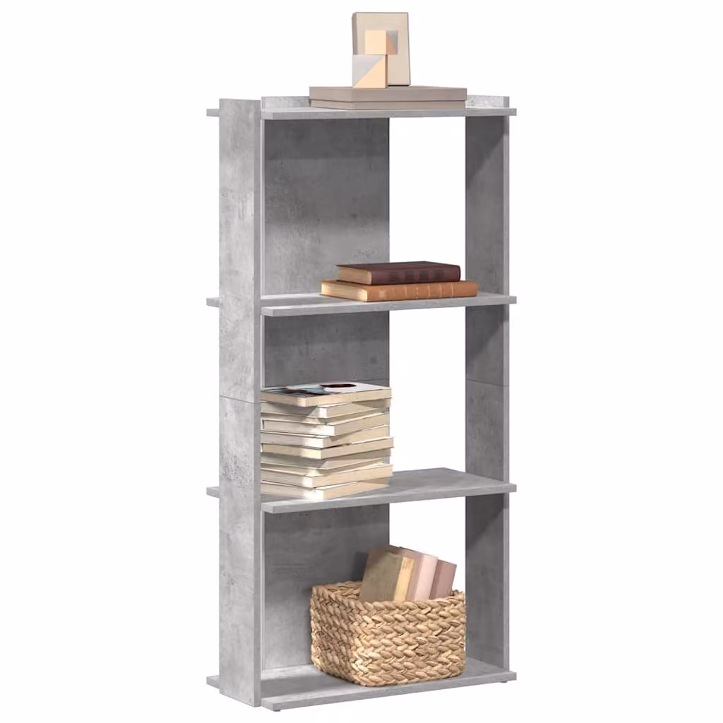 Libreria moderna vidaXL con 3 ripiani in legno e MDF, colore grigio, L 60 cm x P 30 cm x H 120 cm