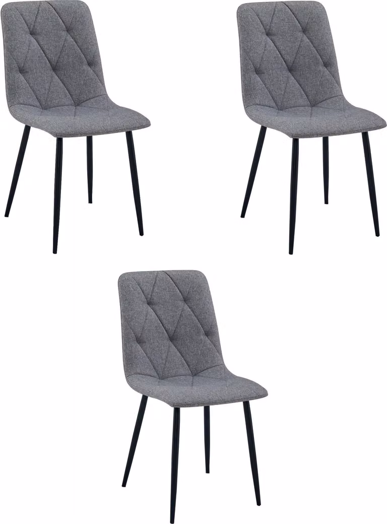Sedia LIBRA - tessuto grigio scuro / gambe nere x 3
