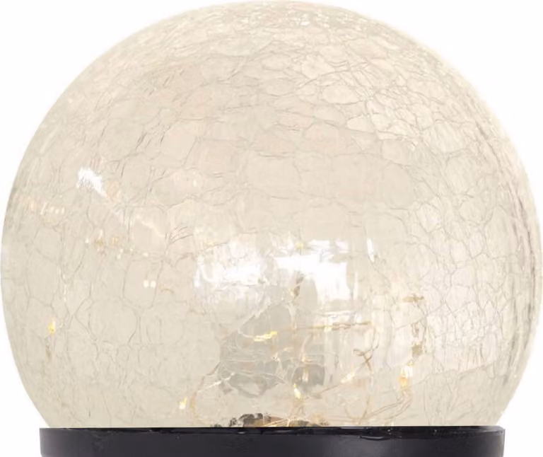 Lampada solare a globo in vetro crepla con spina di terra - Ø 8 cm / 10 LED
