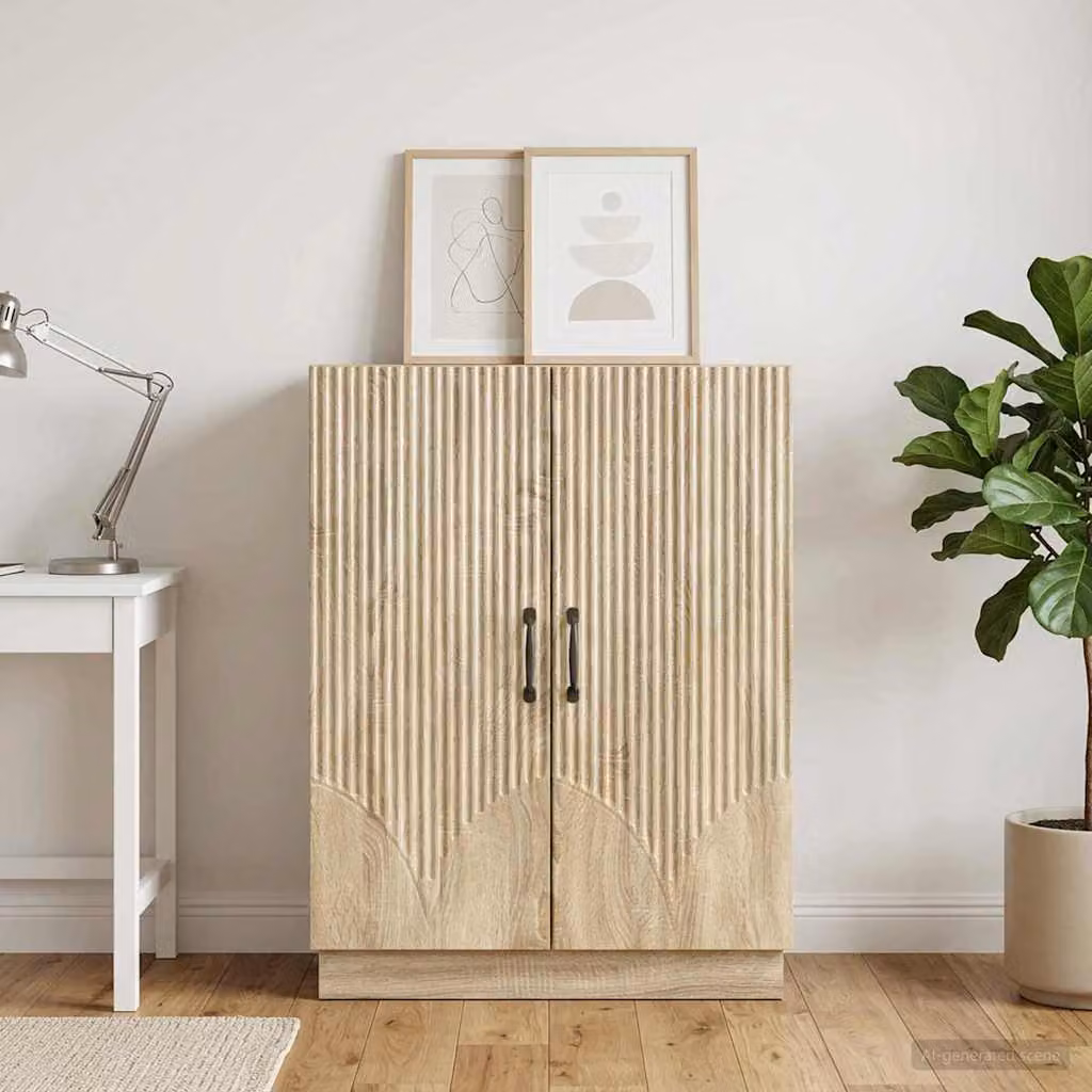 Credenza vidaXL in Rovere Sonoma, Legno ingegnerizzato, Marrone, L 66 x P 34,5 x H 87 cm