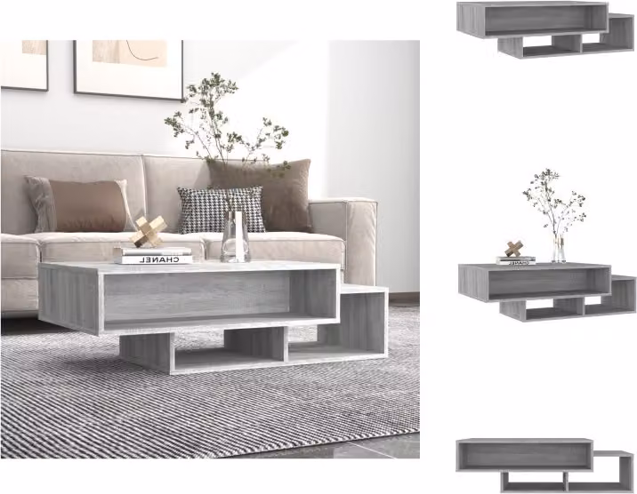 vidaXL Tavolino grigio Sonoma 105x55x32 cm in legno - Tavolini da caffè