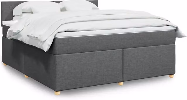 Letto Ibrido vidaXL con Materasso Grigio e Bianco, Struttura in Legno di Pino e Tessuto, con Illuminazione Sotto il Letto e Porta USB, L/P: 180 x 200 cm – 1