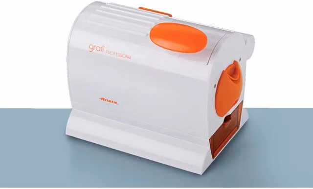 Grattugia elettrica Ariete con rullo extra-large in acciaio inox e plastica, 120W, arancione e bianca