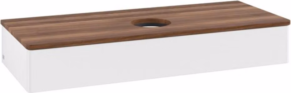 V&B Mobiletto senza struttura frontale, con illuminazione Antao 120x19x50cm, colore WBP w. wal, wh. m Lac