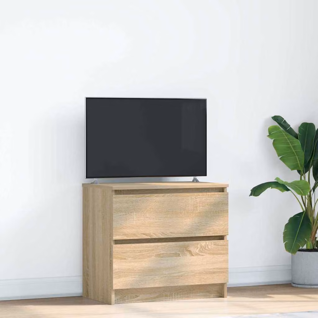 Mobile Porta TV vidaXL Rovere Sonoma Marrone in Legno Multistrato L: 60 cm, P: 35 cm, H: 54 cm