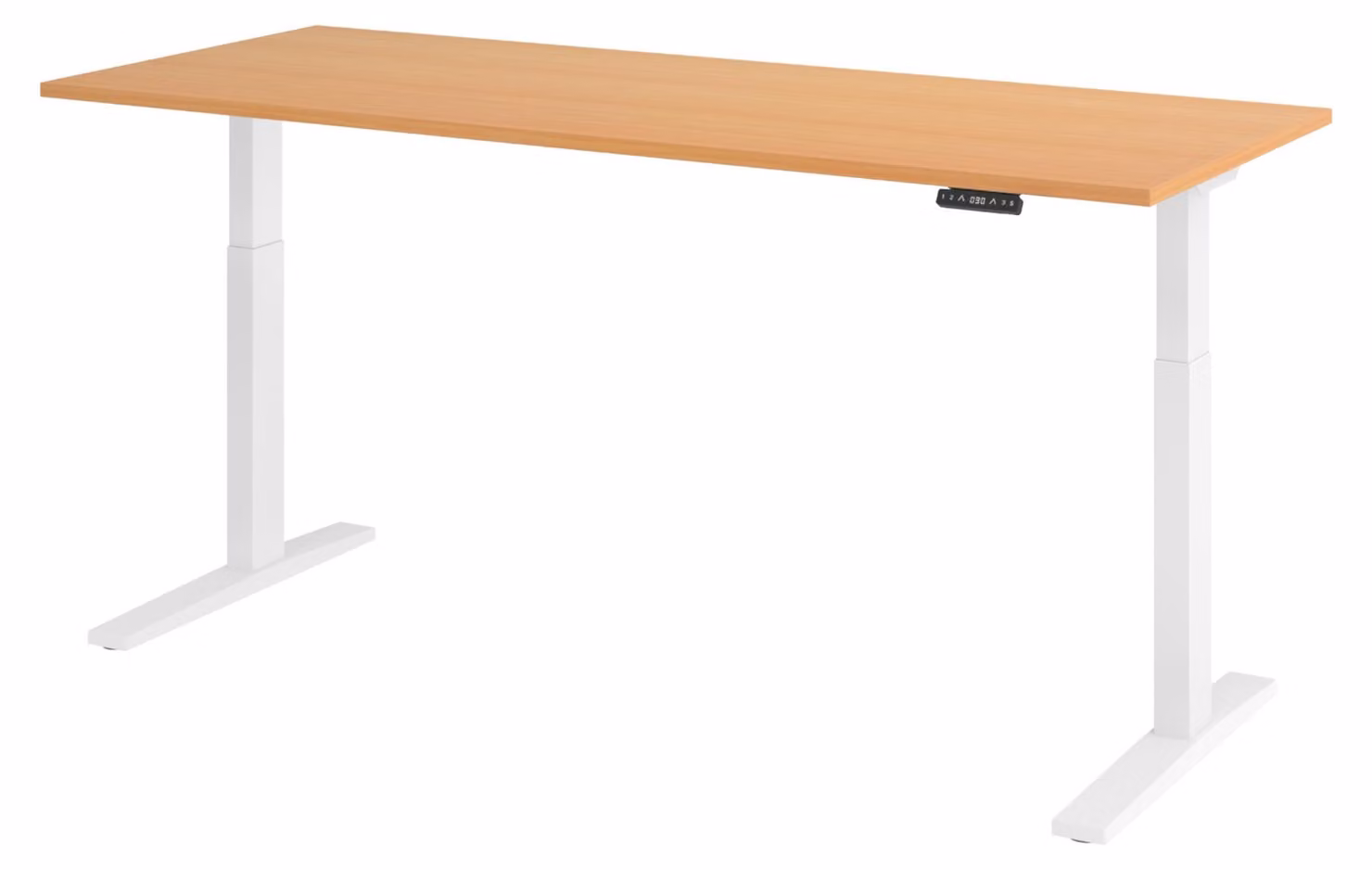 Scrivania elettrica bümö XMKA - Finitura: Noce, struttura: Bianco, dimensioni: 200 x 80 cm