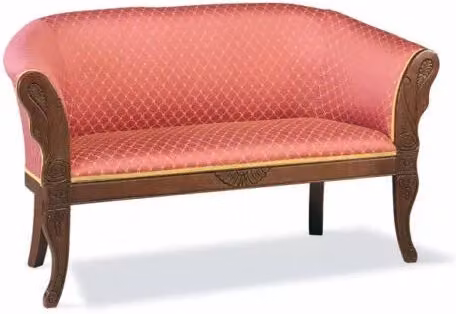 Divanetto imbottito in legno intagliato con fregi - Mobili 2G