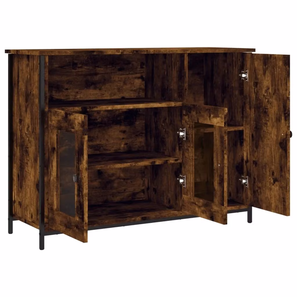 Buffet credenza organizer HELLOSHOP26 in legno ingegnerizzato marrone per cucina e soggiorno L/P/H: 100 x 35 x 75 cm – 2