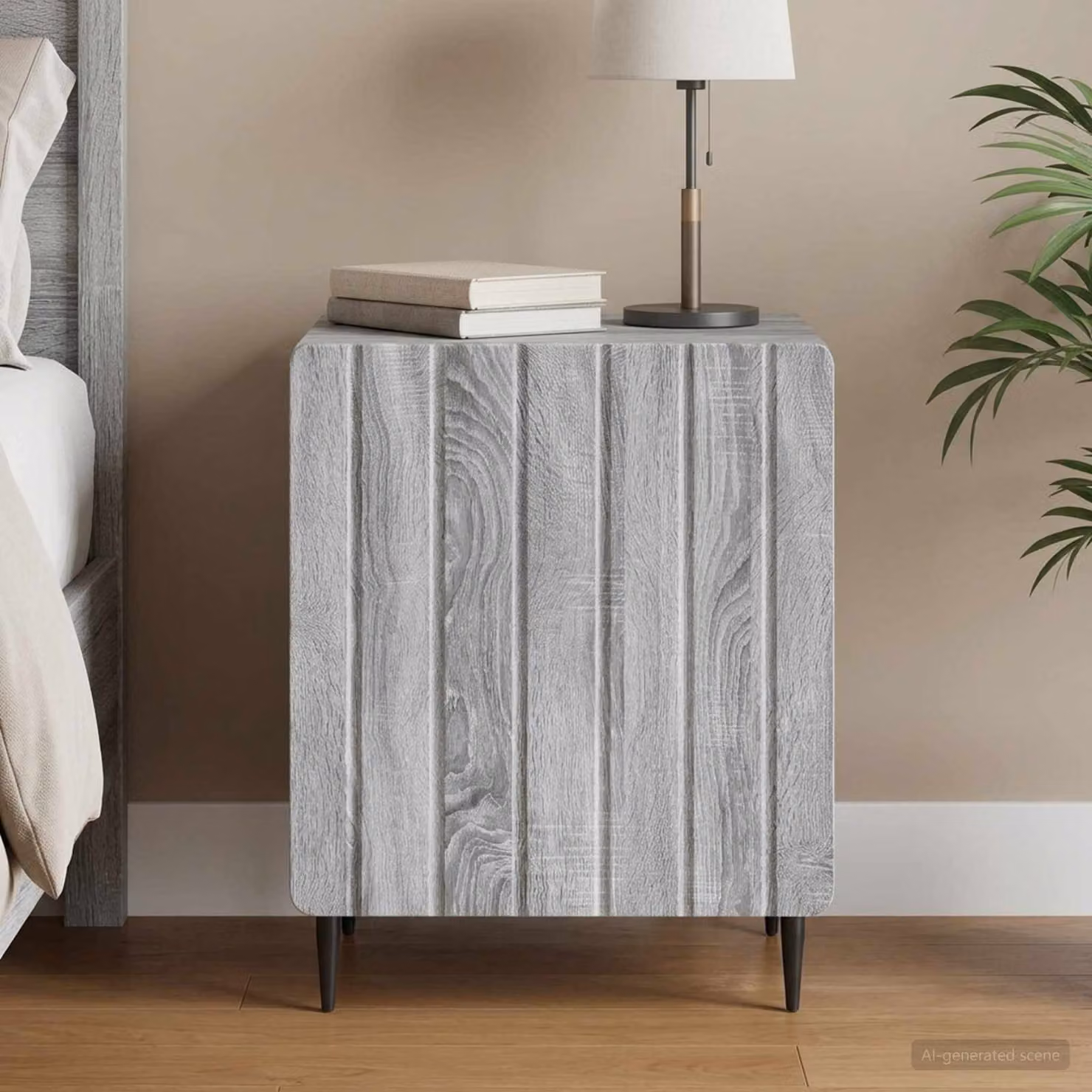 Armadio da notte vidaXL moderno in color Grigio Sonoma, L: 43 cm, P: 34,5 cm, H: 52 cm