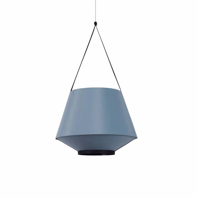 Forestier Lampada a sospensione Carrie S, dimmerabile, Blu, Soggiorno / Sala da pranzo, Tessuto / Stoffa / Seta, Design, Lampada a sospensione