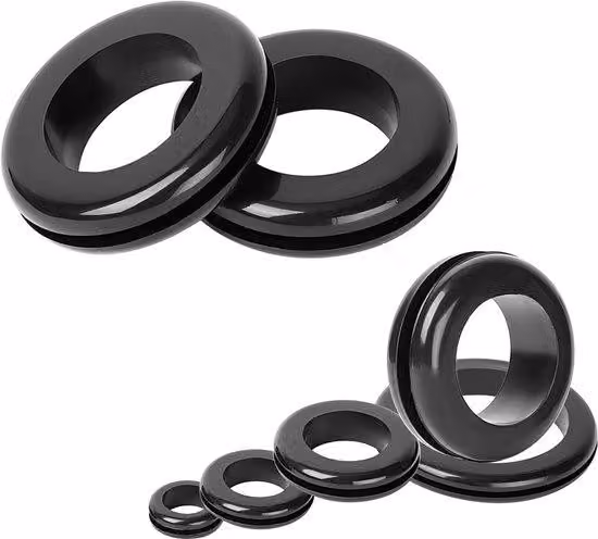 Set di fascette in gomma, confezione da 20 pezzi, diametro 6 mm, apertura 10 mm, fascette in gomma, foro passacavo, coperture in gomma per cavi