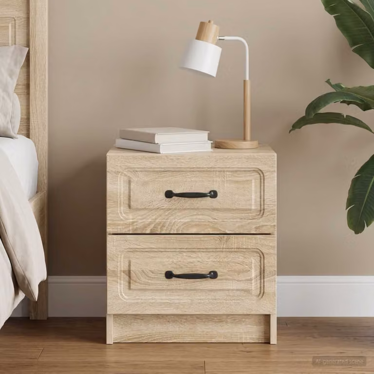 Armadio da notte vidaXL in Rovere Sonoma, design moderno per camera da letto, L 43 cm x P 34,5 cm x H 44,5 cm