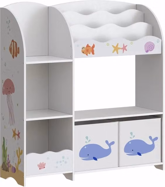 Scaffale dal design senza tempo per soggiorno camera da letto mobiletto portaoggetti per bambini con motivo 100 x 93 x 30 cm multicolore 03_0011206