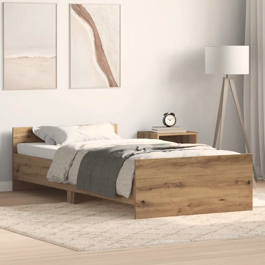 vidaXL Giroletto in legno di pino marrone con doghe piatte L: 193 cm, P: 78 cm, H: 50 cm