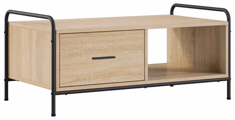 Tavolino da caffè in legno effetto Sonoma, dimensioni 90 x 49 x 41 cm