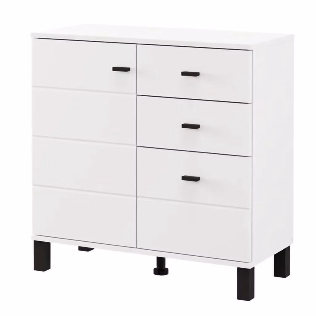 Madia Ollant DMORA con 3 cassetti, finitura bianco opaco, L: 77 cm, P: 35 cm, H: 78 cm – 2