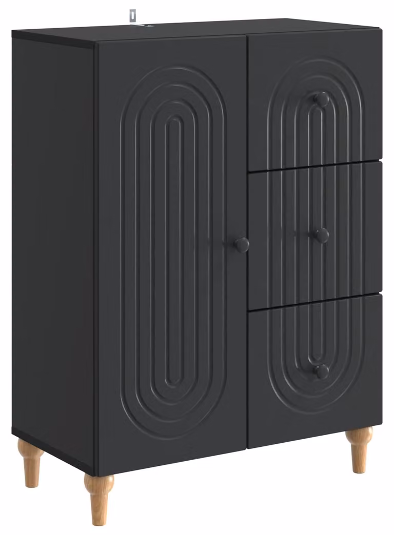 Credenza Nero 66 x 34,5 x 90 cm Legno ingegnerizzato