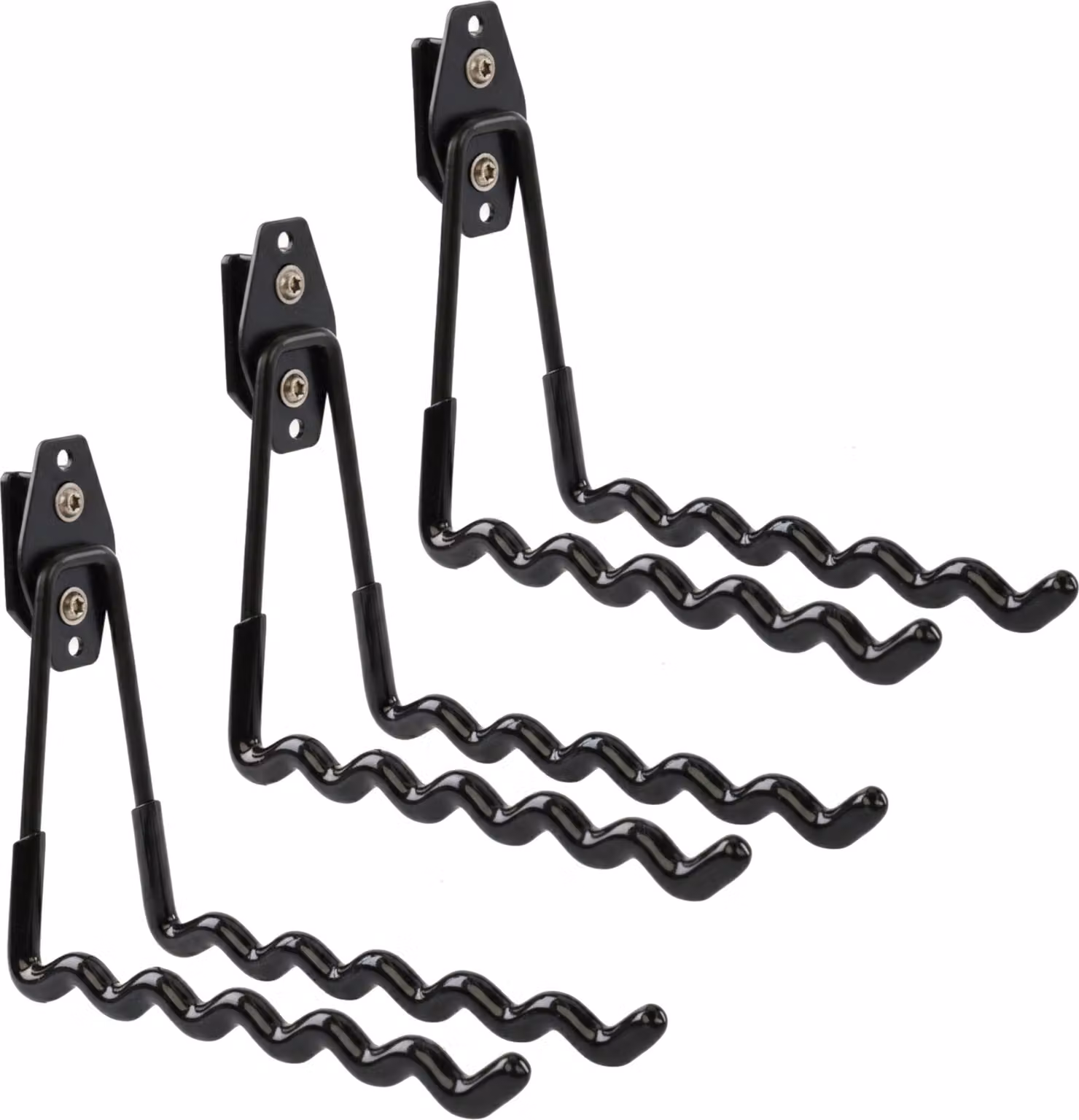 Set di 3 ganci portautensili BOTLE per sistema di valigette Qbrick per utensili, forma ondulata 19 cm, stabili con rivestimento in PVC, per garage, capanni, officine, ganci per seghe a mano e seghe da giardino, ganci doppi, portata fino a 30 kg