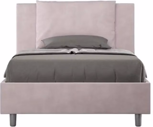 Letto singolo Antea Ityhome con rete imbottita in microfibra colore glicine L/P: 100 x 200 cm