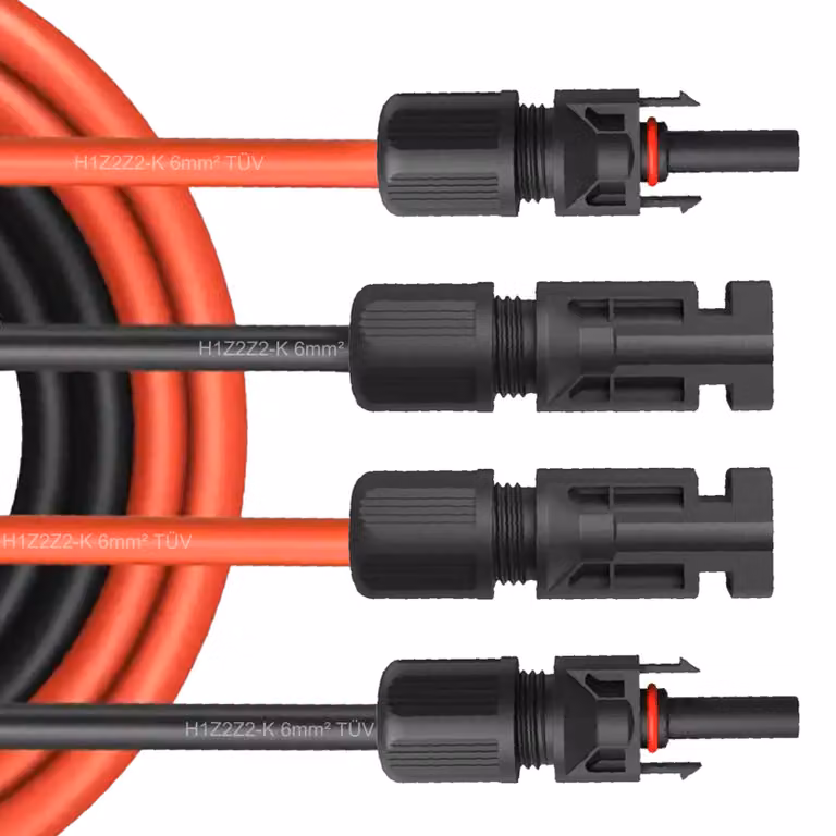 Cavi di prolunga solari, cavi per moduli solari, cavi con connettori, 1500V, 4mm², 6mm²