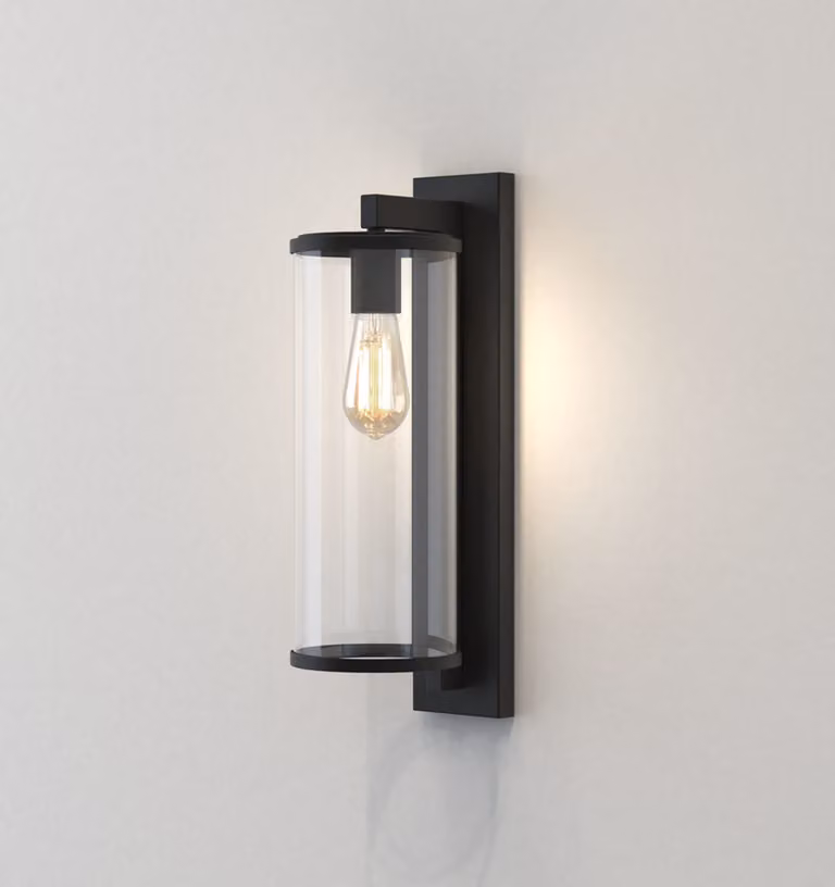Astro Pimlico 500 - Lanterna da parete a filo muro nero testurizzato IP23, E27