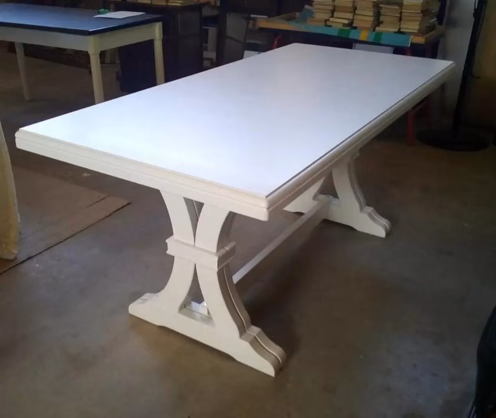Tavolo classico rettangolare in legno allungabile laccato bianco Mobili 2G L: 180 cm, P: 85 cm – 2