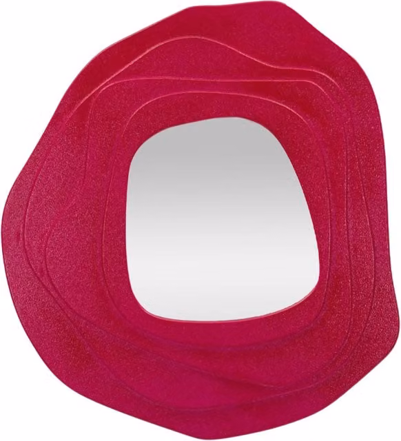 Specchio da parete Dalia fucsia dalla forma organica 98x104 cm