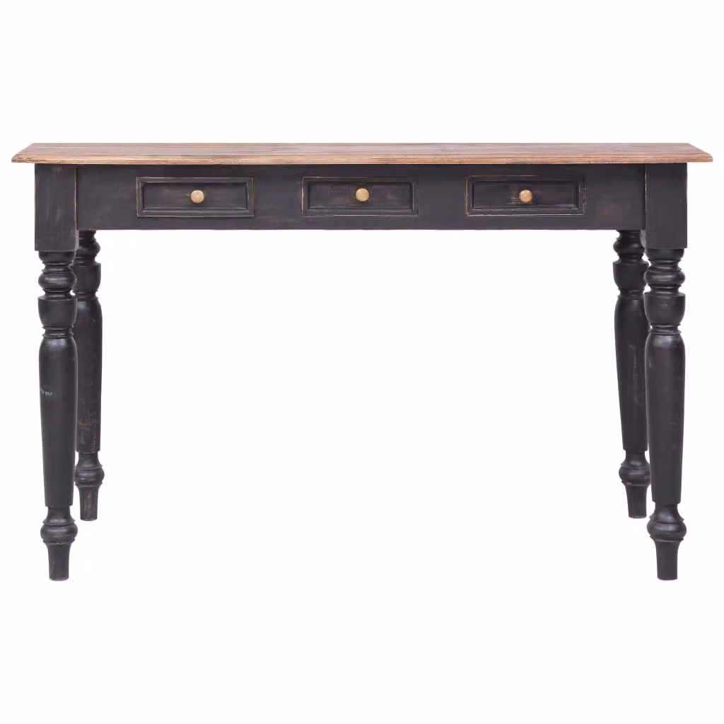 vidaXL Scrivania con 3 cassetti 117×57×75 cm in legno massiccio di mogano