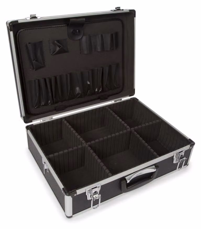 Valigetta per attrezzi in alluminio, grigia - capacità 7 kg - dimensioni 45,5 x 33 x 15,2 centimetri