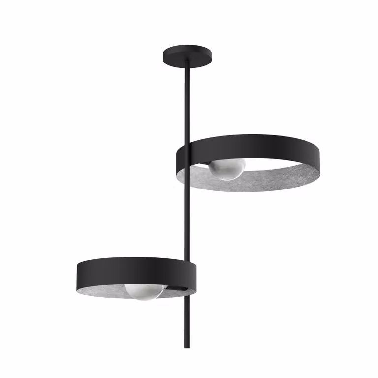 Lampada Da Soffitto Alley Nera A Foglia 2Xe27
