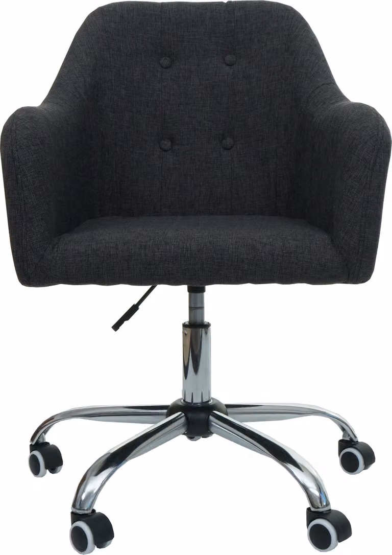 Sedia da ufficio HWC-L92, sedia girevole da scrivania sedia da computer sedia da ufficio poltrona, con bracciolo ~ tessuto/tessuto grigio scuro