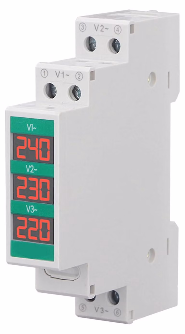 Misuratore di tensione digitale a 3 fasi con display LCD, per tensioni AC da 60 a 450V