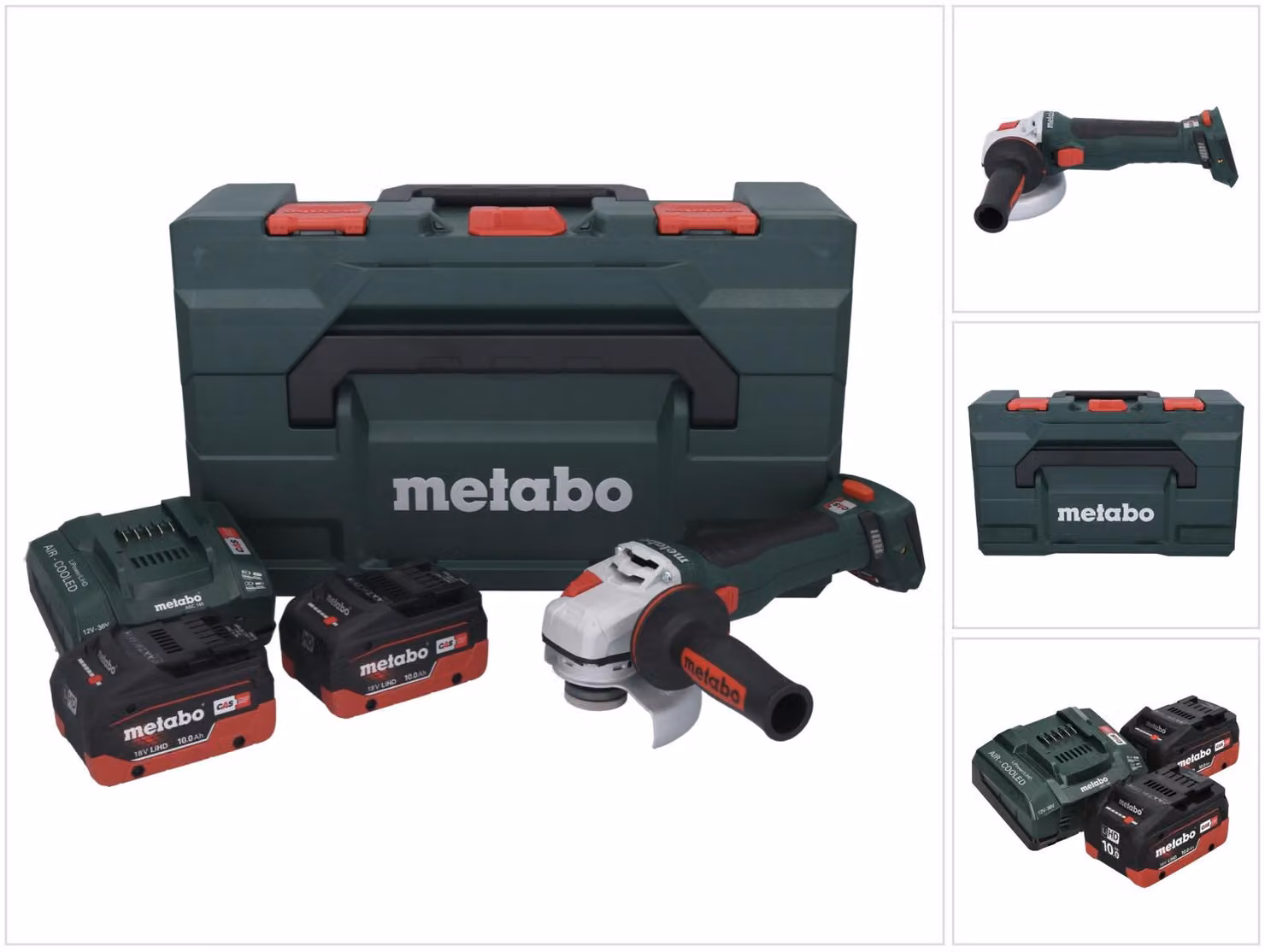 Metabo WB 18 LT BL 11-125 Smerigliatrice angolare a batteria Quick 18 V 125 mm Brushless + 2 batterie da 10,0 Ah + caricabatterie + metaBOX
