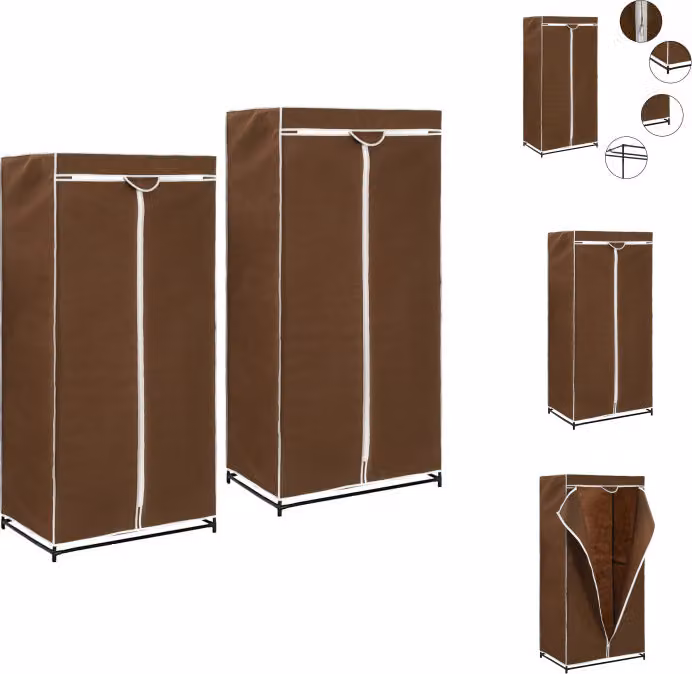 vidaXL Armadi 2 pz. Marrone 75×50×160 cm - Armadi
