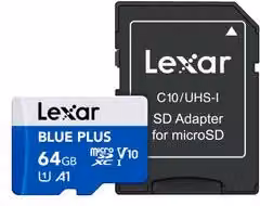 Scheda di memoria MicroSD Lexar Blue Plus da 64GB