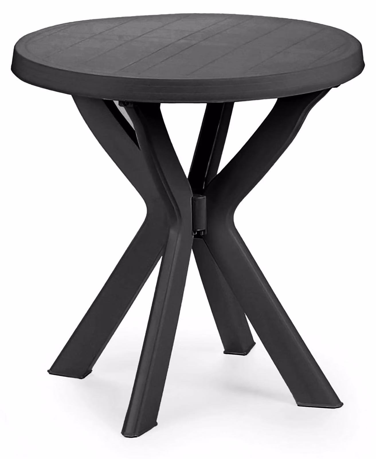 Tavolo da giardino rotondo in plastica, diametro 70 cm, colore antracite