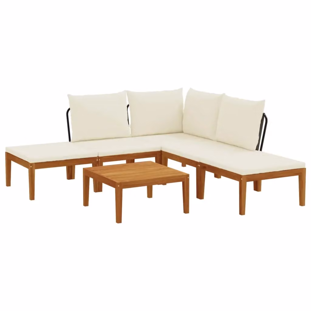Set di 6 sedie moderne vidaXL in legno di acacia e corda naturale per giardino e terrazza